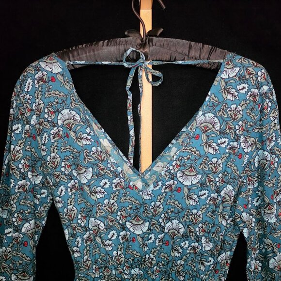 NWT Band of The Free Jewel Teal Floral Wrap Maxi Dress M - Picture 10 of 15